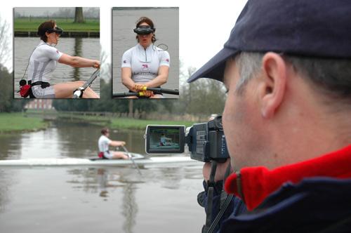 i-glasses HRV used in conjunction with wireless vide sender for Olympic rowing training at the Leander Club in Henley